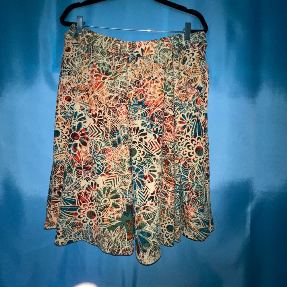 LuLaRoe Floral Madison Skirt 2X